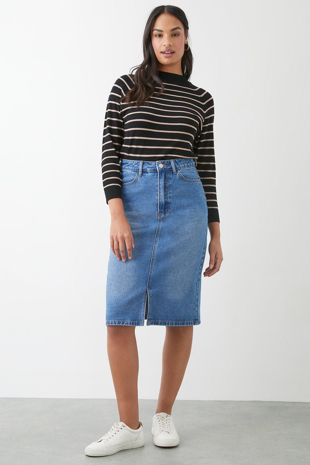 Denim pencil 2025 skirt dorothy perkins